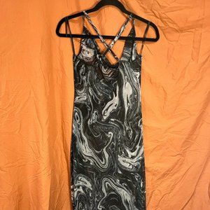 Urban Outfitters Marble Mesh Cowl Neck Midi Dress